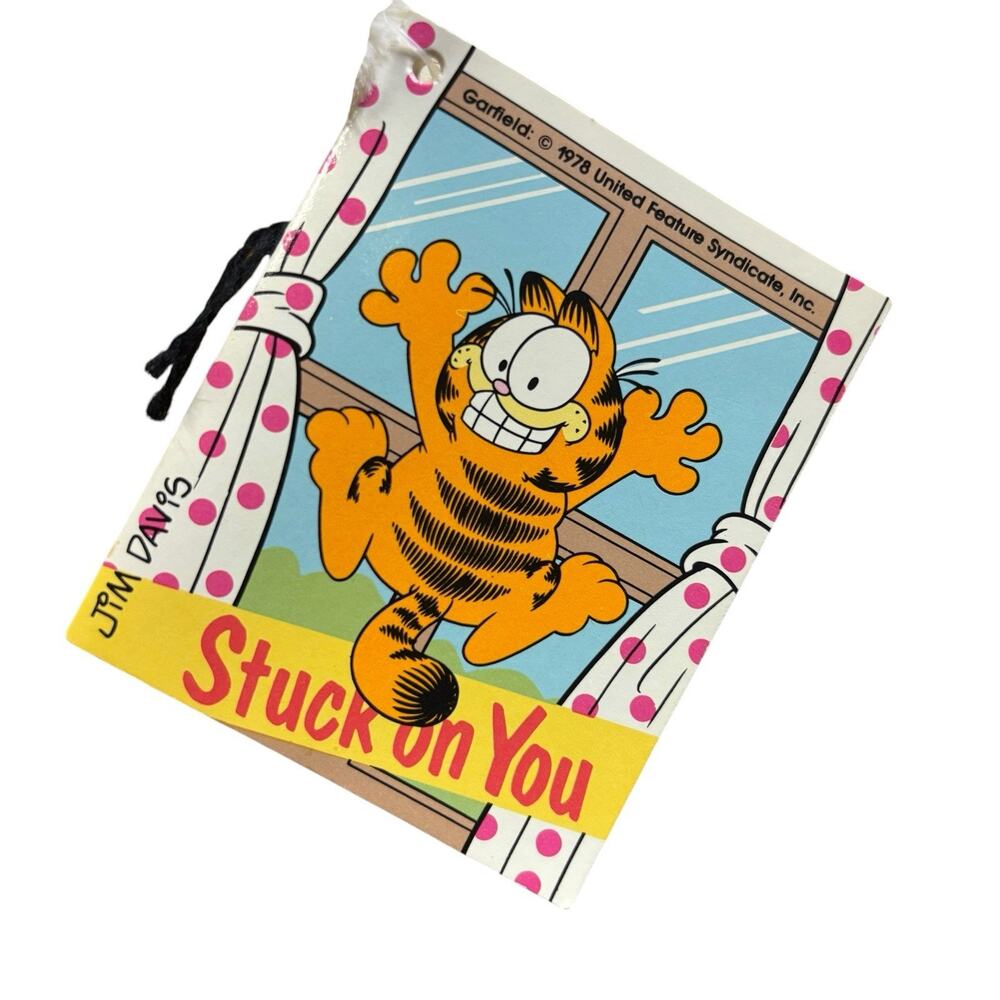 Vintage 1981 Dakin Garfield Cat “Stuck On You” Bunny Suction Cup Plush NWT Rare - Picture 8 of 9